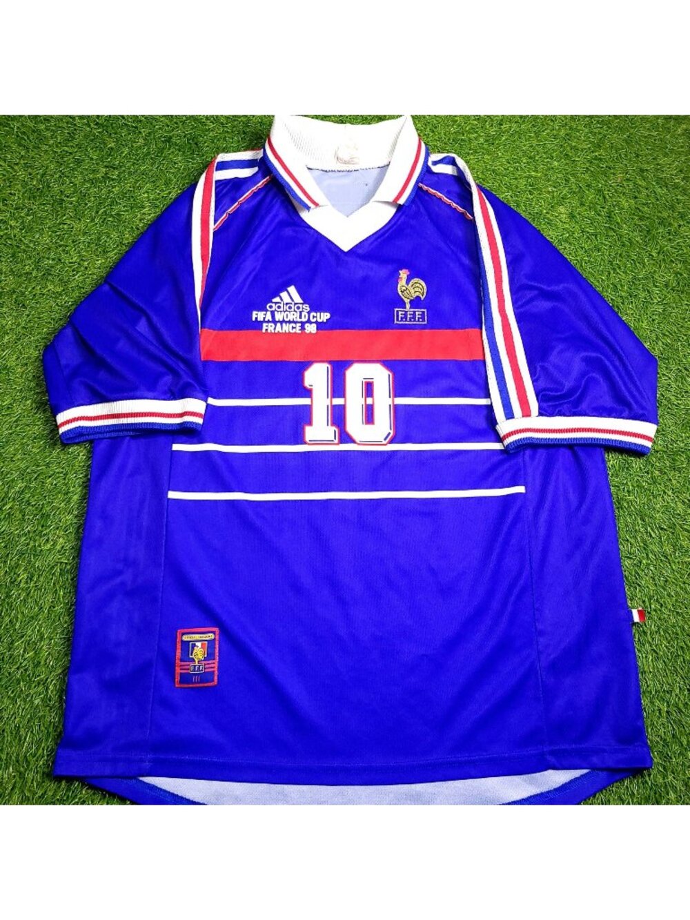 Zidane France 1998 WORLD CUP FINAL Home Soccer Jersey L